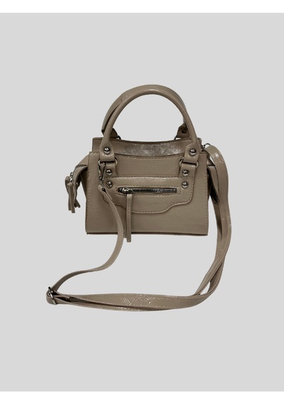 Vazıradk Lara Rugan Mini El Ve Omuz Çantası Vizon