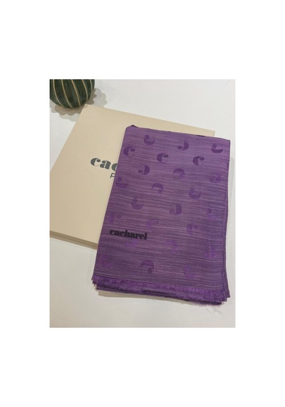 Cacharel Pamuk İpek Monogram Şal 9112977 Mor - 991 Mor - 991