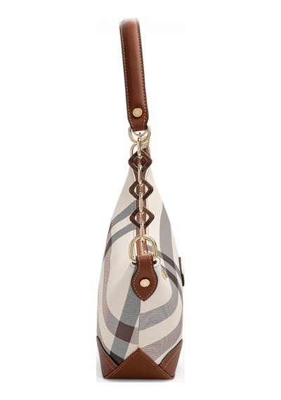 Silver & Polo Silver Polo Krem - Taba Ekose Kadın Omuz Çantası Sp1277