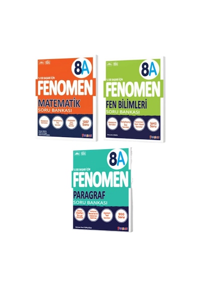 Fenomen 8.sınıf Matematik A - fen Bilimleri A Ve Paragraf A Soru Bankası 3 Kitap