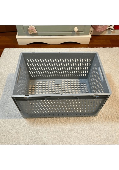 Alpbx Delikli Gri Plastik Kasa 60x40x32 Cm - Sepet 65 Litre