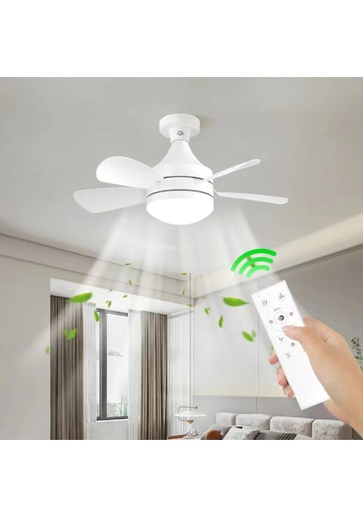 Kumandalı 3 Hız Kademeli E27 Duy 2000 Lümen 3 Renk Işıklı Ledli Tavan Fan Vantilatör
