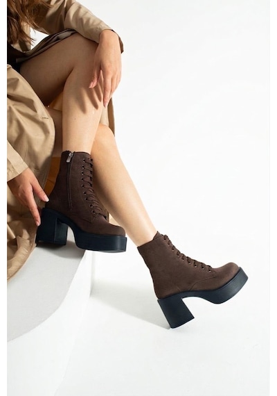 Dabab Shoes Melvıan Kadın Acı Kahve Lüks Süet Bağcıklı Fermuarlı İçi Kürklü 8 Cm Kalın Topuklu 3 Cm Platform Bot Bootie Acı Kahverengi Dabab Shoes Melvıan Kadın Acı Kahve Lüks Süet Bağcıklı Fermuarlı İçi Kürklü 8 Cm Kalın Topuklu 3 Cm Platform Bot Bootie Acı Kahverengi