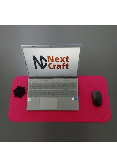 Keçe Bilgisayar Mouse Pedi Masa Üstü Düzenleyici Mat 70x32 Cm Açık Grii