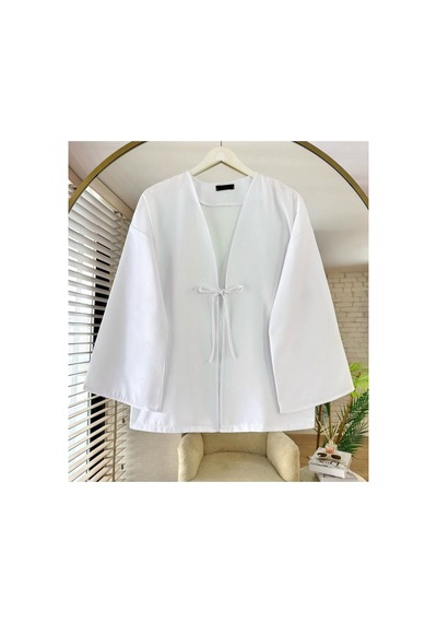 Unika Boutique Önü Bağlamalı Kimono Beyaz