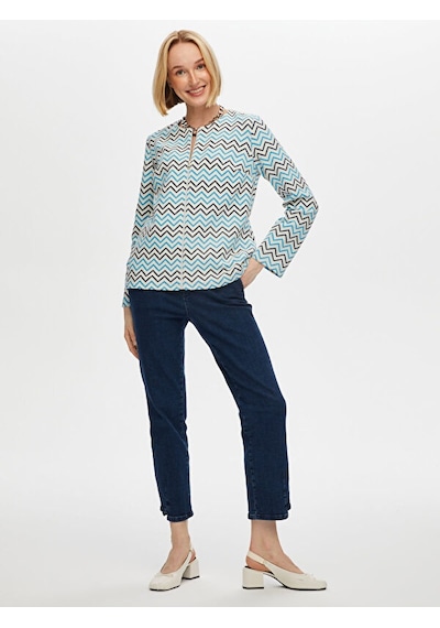 Zigzag Desen Örme Ceket S25ckt024 Us25ckt02427 Indigo