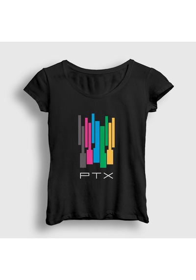 Presmono Kadın Colors Pentatonix T-shirt Siyah