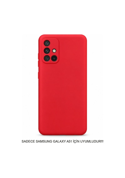 Samsung Galaxy A51 Uyumlu Kamera Korumalı Darbeye Dayanıklı Renk Atmayan Fab Silikon Kılıf Kırmızı