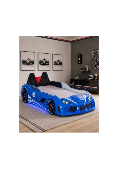 Setay Arabalı Yatak, Raceing Car V8 Full Ledli Koltuklu Arabalı Yatak - Mavi 100x190 Setay Arabalı Yatak, Raceing Car V8 Full Ledli Koltuklu Arabalı Yatak - Mavi 100x190