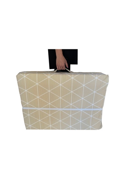 Katlanır Yer Yatağı Sünger Yatak Krem Piramit 80x180 Cm-6 Cm Tek Kişilik