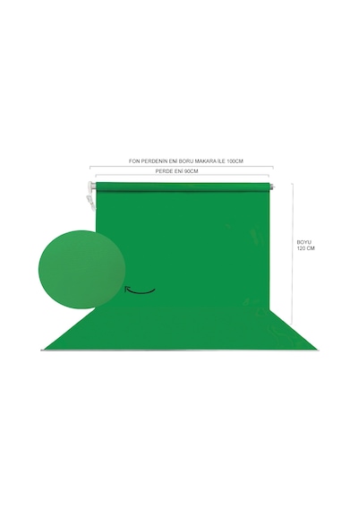 Hs Stüdyo Teknik 90x120cm Yeşil Fon Perdesi Seti