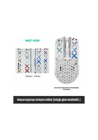 Mouse Tape Kaydırmaz Etiket Kesilebilir Yapışkanlı Mouse Kayma Önleyici Bant 150 110 Mm Mgt-008