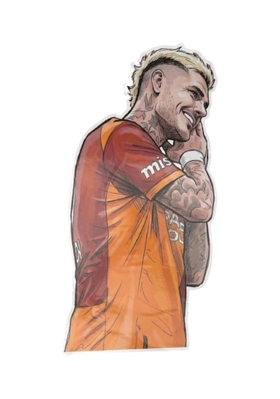 Galatasaray Mauro İcardi Gol Sevinci Büyük Sticker 40x50cm Orijinal Lisanslı Ürün Çok Renkli