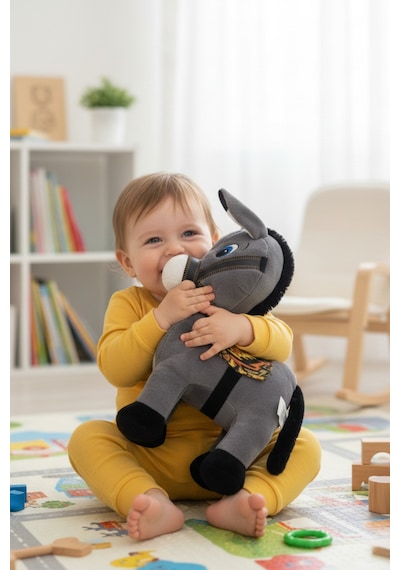 Büyük Boy Sevimli Peluş Eşek 40 Cm Yumuşak Oyuncak Sıpa Peluş Figür Dekoratif Çok Renkli