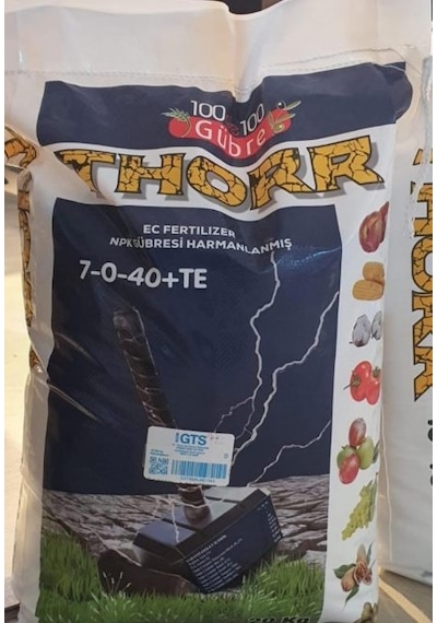 Thorr 7-0-40 Dengeli Npk Klorsuz Gübre Damlama Gübresi 20 Kg