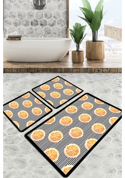 Tranche Banyo Halısı Djt 3 Lü Set Çok Renkli