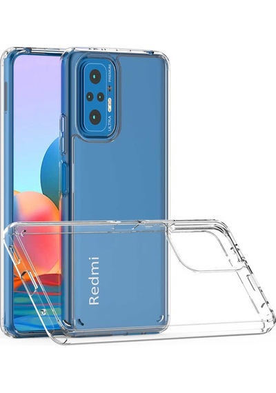 Xiaomi Redmi Note 10 Pro Kılıf Coss Şeffaf Sert Silikon Kılıf Renksiz