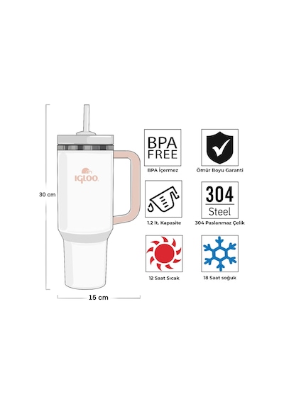 Igloo Stadler Thermo-mug 1.2 Litre-beyaz Beyaz - Gri