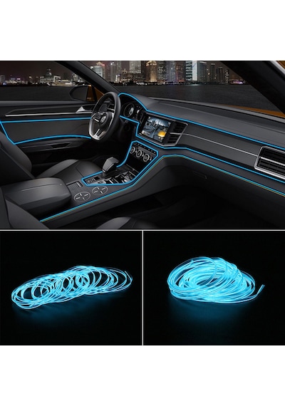 İce Blue Buz Mavi Neon İp Fitil 2 Metre - Işıklı Torpido Fitili