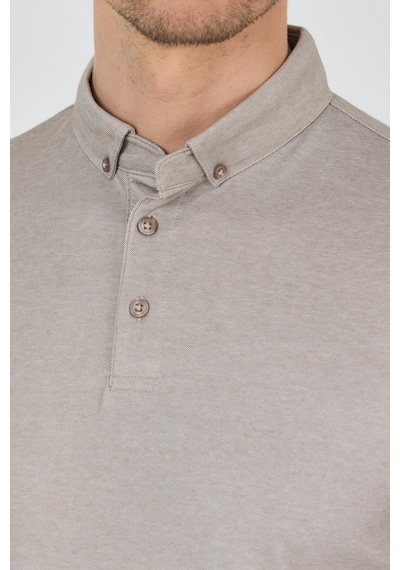 Bej Kısa Kol Düz Suprem Polo Yaka Cepsiz Pamuklu Casual Slim Fit Tişört 1011250160 605 Bej