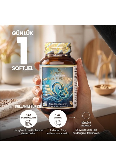 Omega 3 Balık Yağı Softgel Kapsül Yüksek Epa Dha Konsantre Formül 1044,4 Mg Omega 3: 527,8 Mg Epa Ve 368,2 Mg