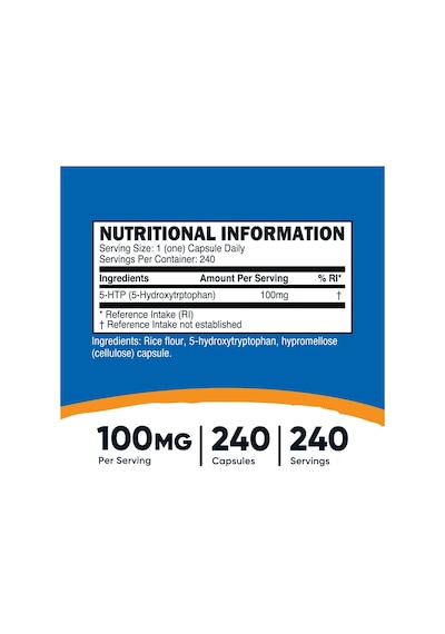 Nutricost 5-htp 100mg, 240 Vegetarian Capsules 5-hydroxytryptoph