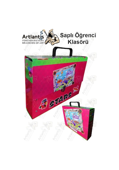 Saplı Klasör 1 Adet Kolplu Klasör Öğrenci Klasörü 32x24x7 Cm Saplı Çanta Saplı Dosya Okul Sınıf Yeşil