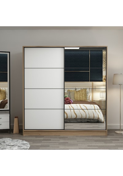 Minarmobilya Minar Kale210Y 2K Sürgülü Dlp 220G Cm - Dore Aynalı Byz