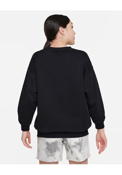 Nike Fd2923-010 Sportswear Club Fleece Büyük Çocuk Bol Kesimli Sweatshirt - Siyah