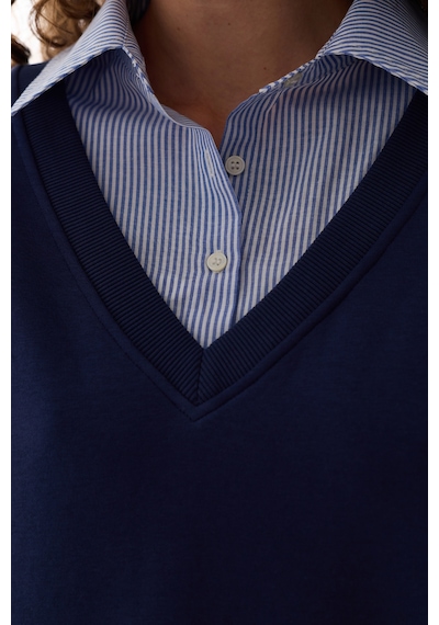 Penti Lacivert Gömlek Katmanlı Polo Yaka Sweatshirt