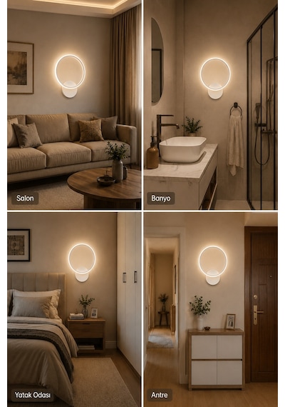 AvizeGO Tisa Modern Led Duvar Apliği Günışığı Beyaz