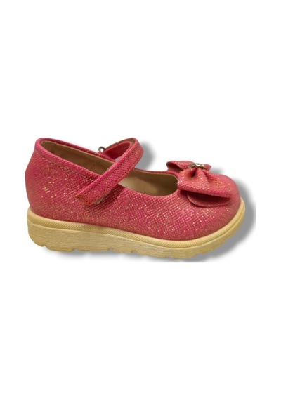 Hoppy 3037-20 Simli Deri Fiyonk Kız Çocuk Babet Pembe