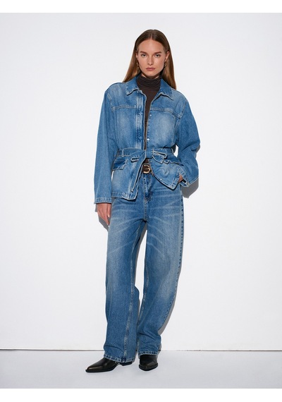 Dilvin 72070 %100 Pamuk Baggy Jean-mavi Mavi