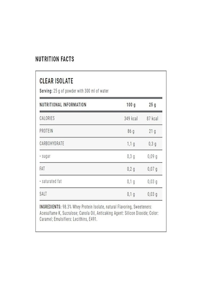 Weider Clear İsolate Protein 500 G