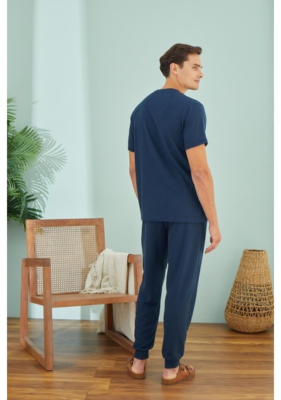 Sevim Erkek Kısa Kol Lacivert Pijama Takım C3t6n49 001