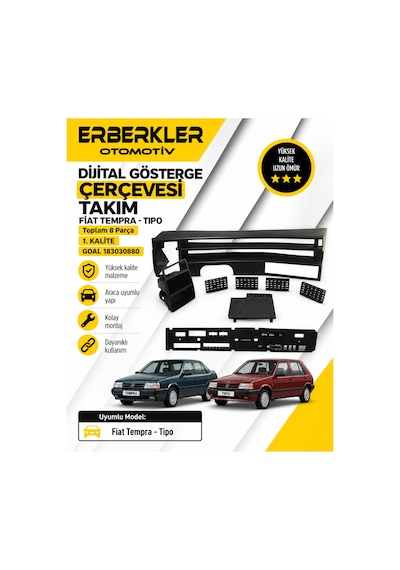 Fiat Tempra Tipo Dijital Gösterge Çerçevesi Takım Toplam 8 Parça 1. Kalite 183030880 Goal - Erb258