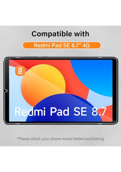 Xiaomi Redmi Pad Se 8.7 İnç İle Uyumlu Kırılmaz Tablet Temperli Cam Ekran Koruyucu