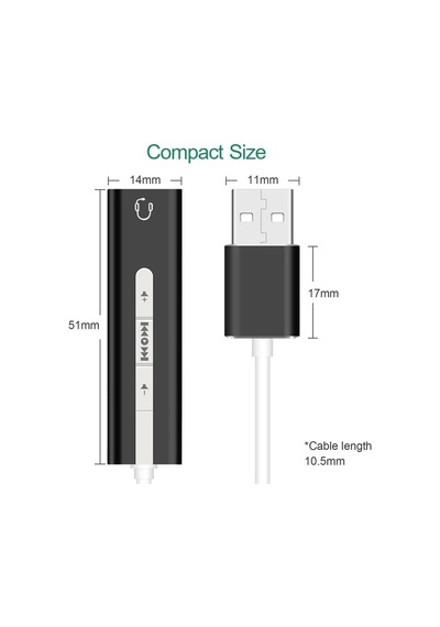 7.1 Usb Harici Stereo Ses Kartı 3.5mm Çevirici Dönüştürücü Ses Kartı 5072