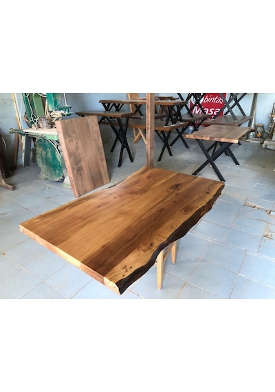 Bintaşmobilya Ceviz Ağacı Kütük Masa Üstü 140X80.Cm
