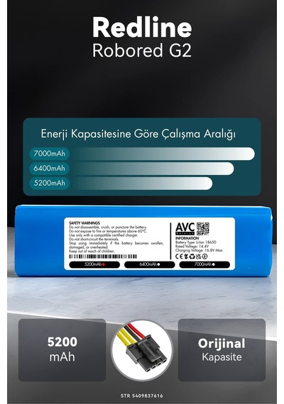 Redline Robored G2 5200mah Robot Süpürge Bataryası M.ö