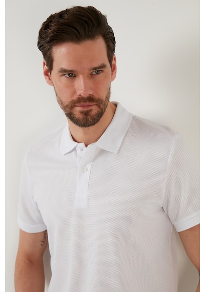 Buratti Regular Fit Pamuklu Düğmeli Erkek Polo Yaka T Shirt 5902326 Beyaz Buratti Regular Fit Pamuklu Düğmeli Erkek Polo Yaka T Shirt 5902326 Beyaz
