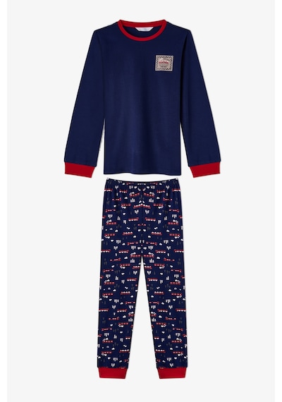 Penti Erkek Çocuk Lacivert Follow The Train Pamuklu Uzun Kollu Pijama Takımı