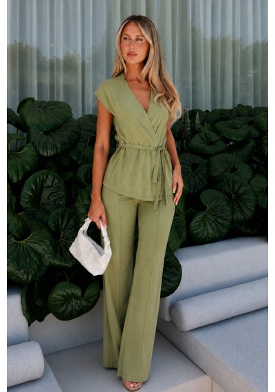 Seeh Yeşil Basic Yelek Pantolon Takım Sh241 Standart