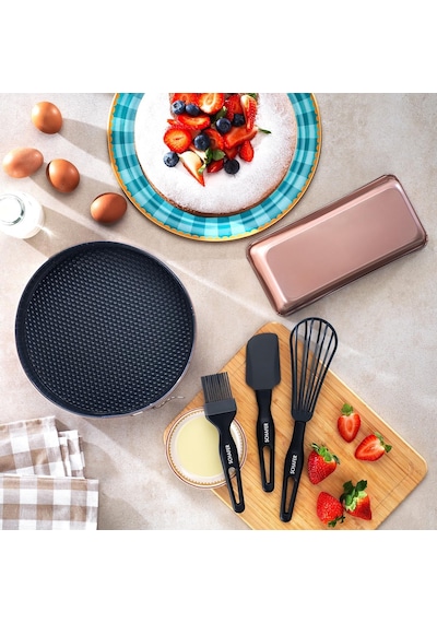 Kek Kalıbı+pasta Seti 5 Parça-rosegold Beyaz