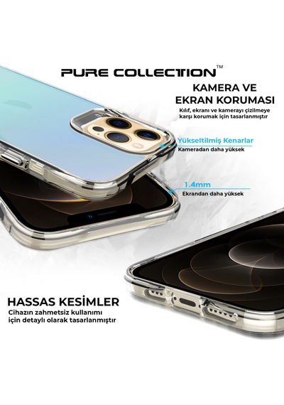 Bix iPhone Uyumlu 12 Pure Rainbow Renk Geçişli Şeffaf Kılıf Çizilmeye Dayanıklı Darbe Emici Parmak İzi Önleyici Mavi Bix iPhone Uyumlu 12 Pure Rainbow Renk Geçişli Şeffaf Kılıf Çizilmeye Dayanıklı Darbe Emici Parmak İzi Önleyici Mavi