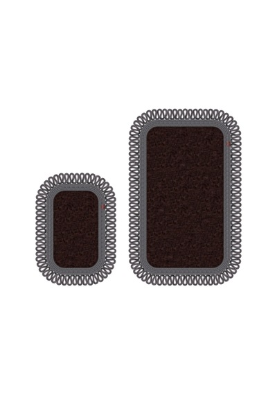 Banyo Paspası Takımı 70x110+50x70 Cm Dış Trikot Acı Kahve & Antrasit