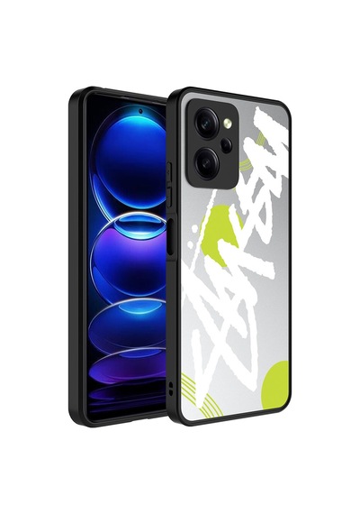 Xiaomi Poco X5 Pro Kılıf Aynalı Desenli Kamera Korumalı Parlak Zore Mirror Kapak Yazı