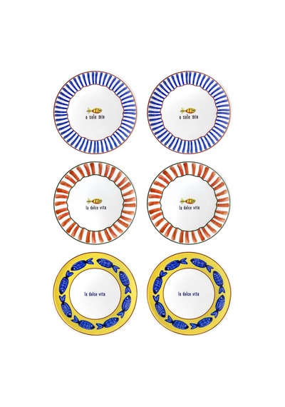 The Mia Fish Pasta Tabağı 6lı Set 19 Cm