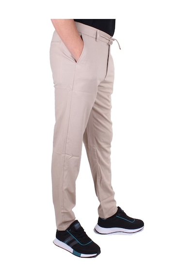 Dagoster Dmg23-619712 Bej Normal Bel Düz Paça Jogger Erkek Pantolon Bej