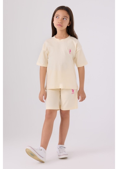 U.S. Polo Assn. U.s. Polo Assn Kız Çocuk Sarı Bermuda Takım Us1848-c-v20 Sarı